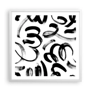 Plakat w białej ramie - Czarno na białym - 60x60 cm
