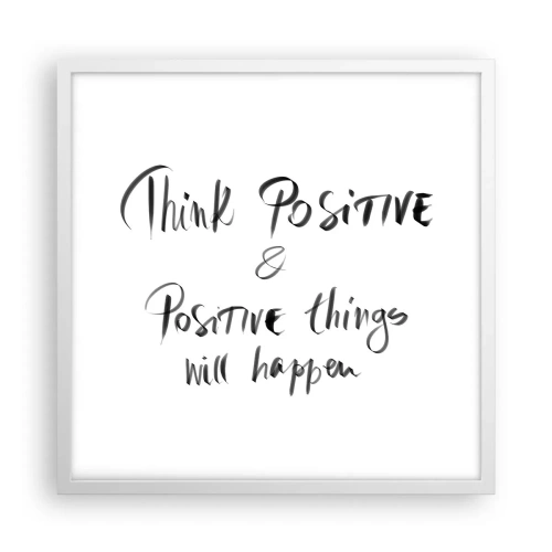 Plakat w białej ramie - Jak żyć? - 50x50 cm