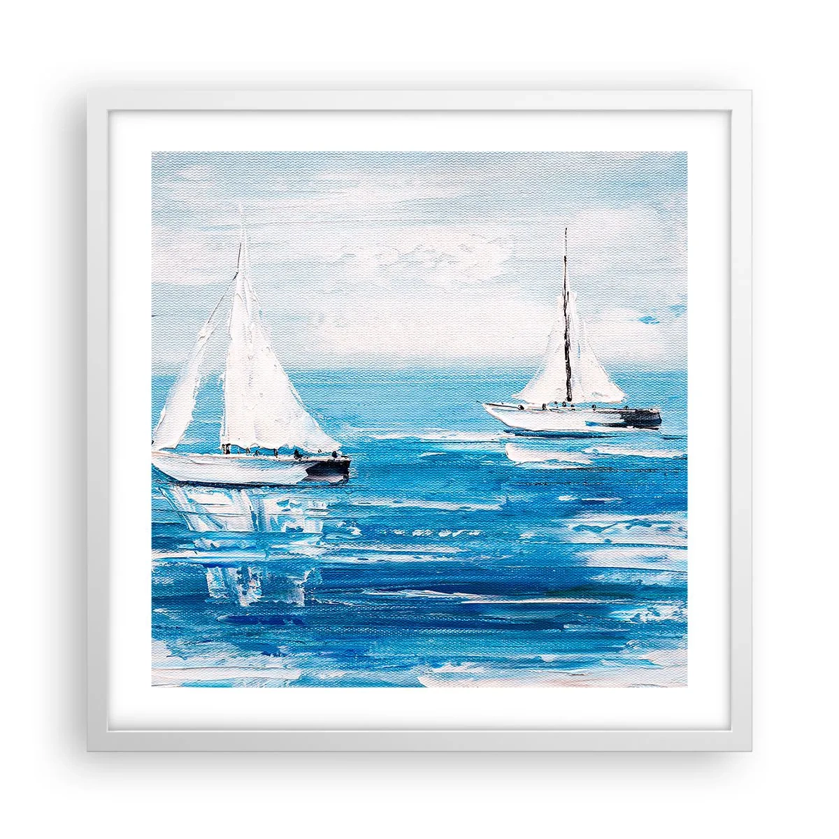 Plakat w białej ramie - Z przyjacielem u boku - 50x50 cm