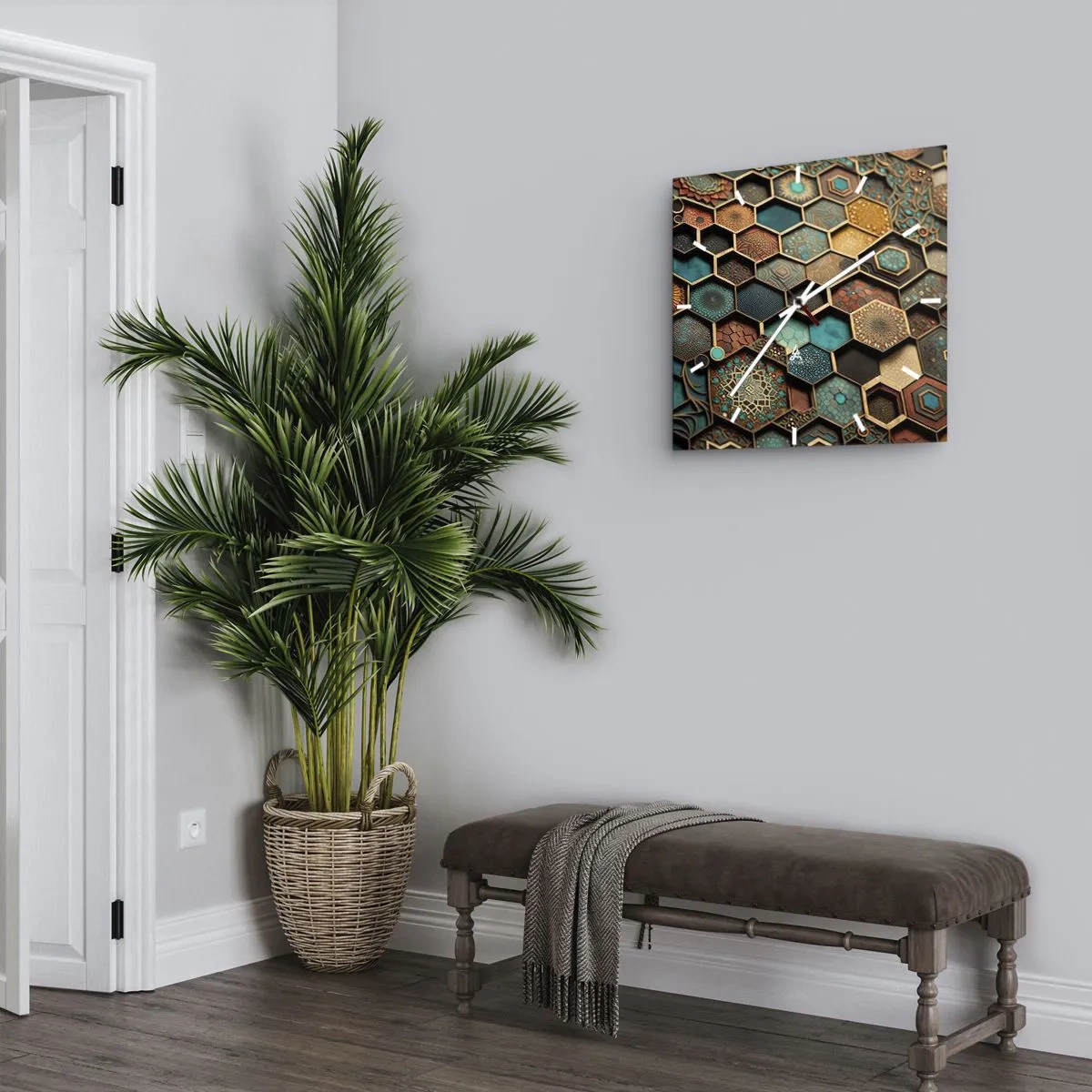 Zegar ścienny - Arabskie ornamenty – wariacja - 40x40 cm