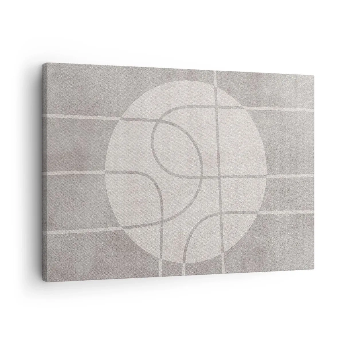 Obraz na płótnie - Geometryczny wzór w odcieniach szarości i bieli - 70x50cm - Koliście i na wprost - Nowoczesna dekoracja ścienna do salonu i sypialni ARTTOR