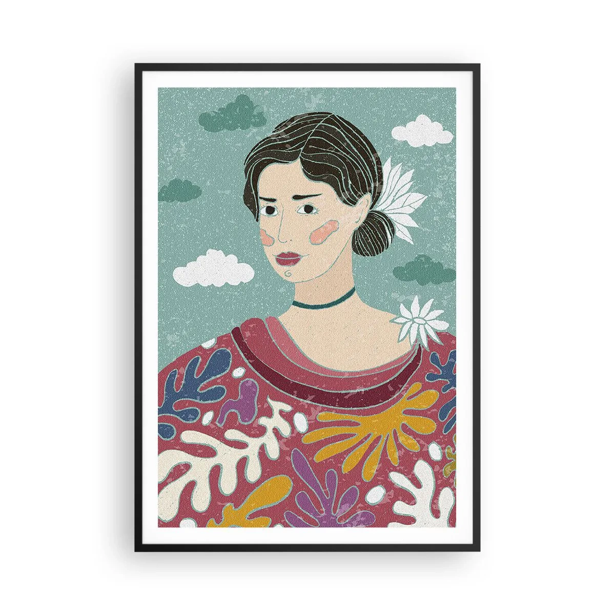 Plakat w czarnej ramie - Z melancholią w spojrzeniu - 70x100 cm