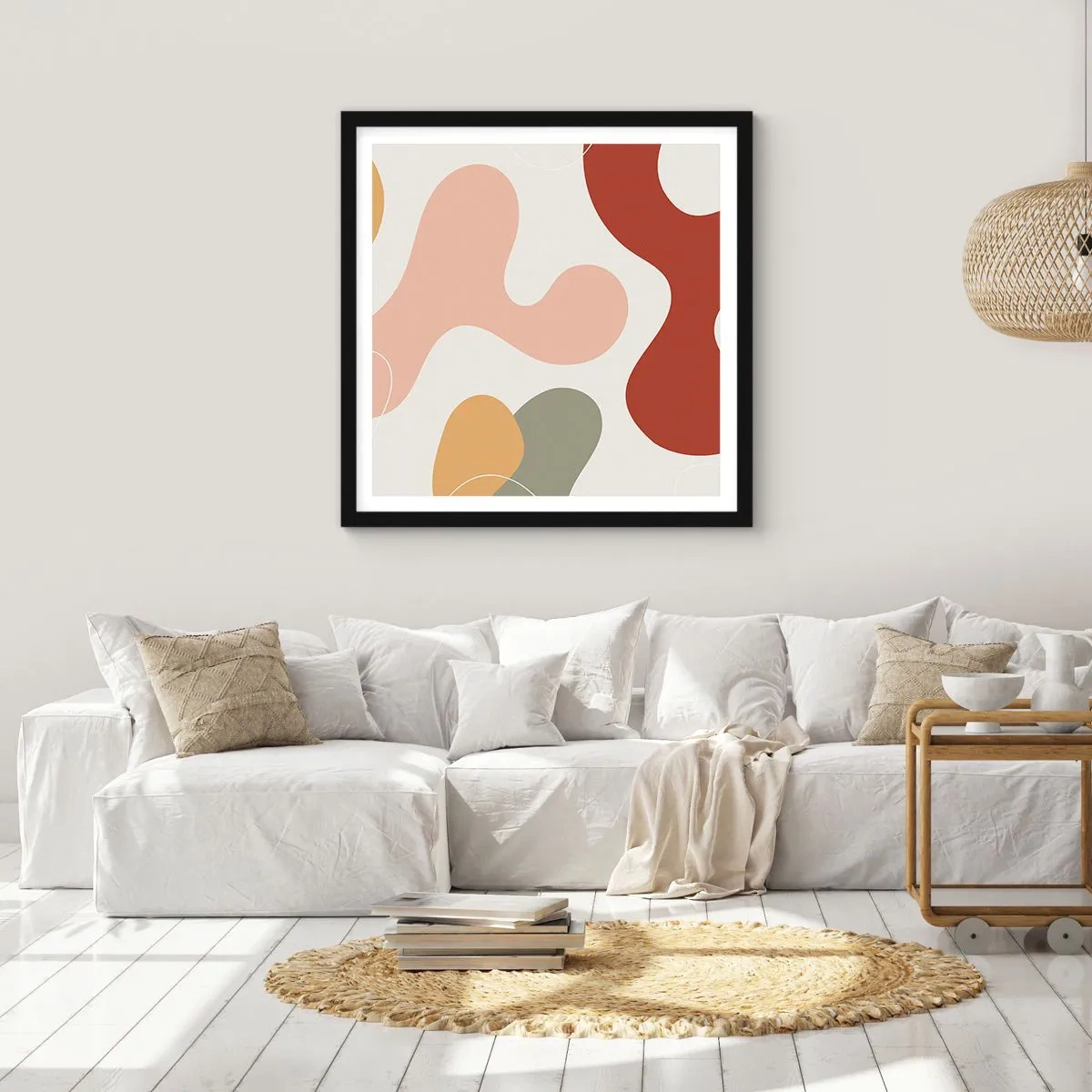 Plakat w czarnej ramie - Esy czy floresy? - 30x30 cm