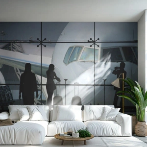 Fototapeta Premium Canvas - Vis a vis na lotnisku - Samolot, Lotnisko, Podróże - 250x175 cm