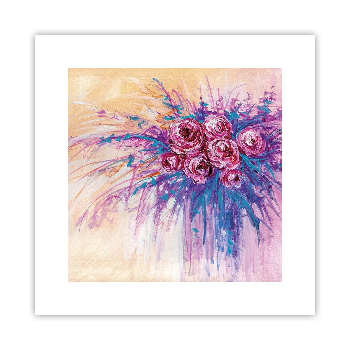 Plakat - Różana fontanna - 30x30 cm