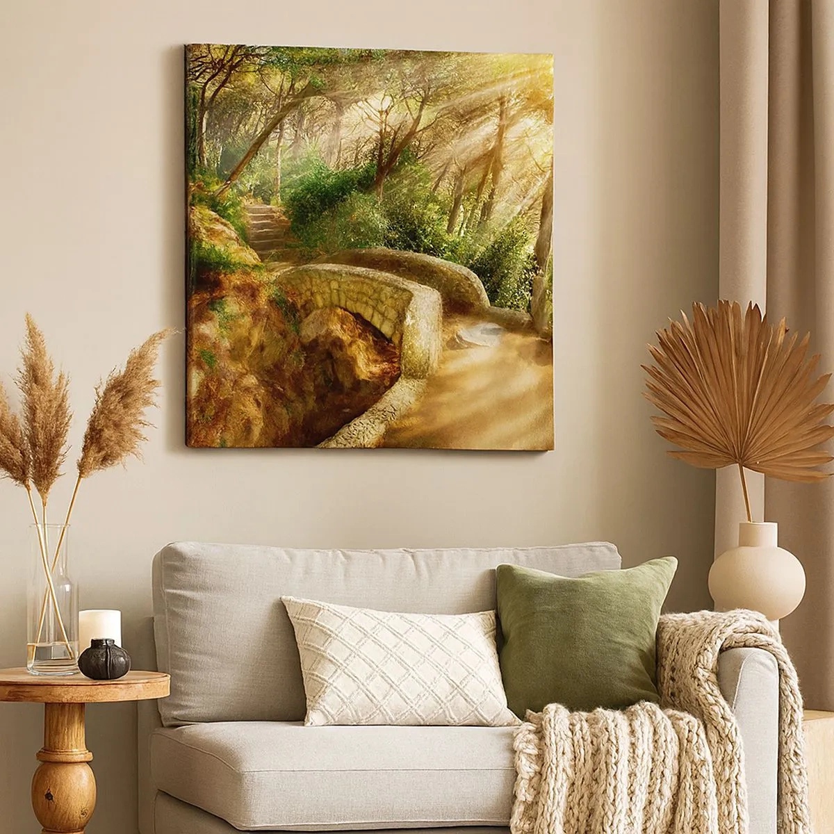 Obraz na płótnie - Prosto z mostku w baśniowy las - 30x30 cm