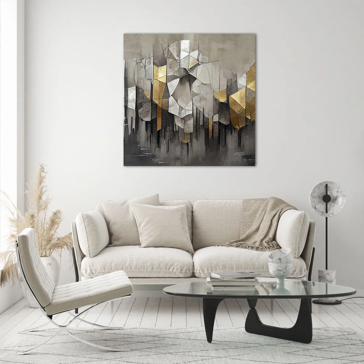 Obraz na szkle - Kompozycja z lodu i światła - 70x70 cm