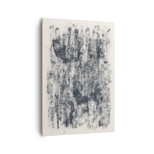 Obraz na płótnie - Abstrakcyjna mglista kompozycja w odcieniach szarości - 70x100cm - Mglista kompozycja - Nowoczesna dekoracja ścienna do salonu i sypialni ARTTOR