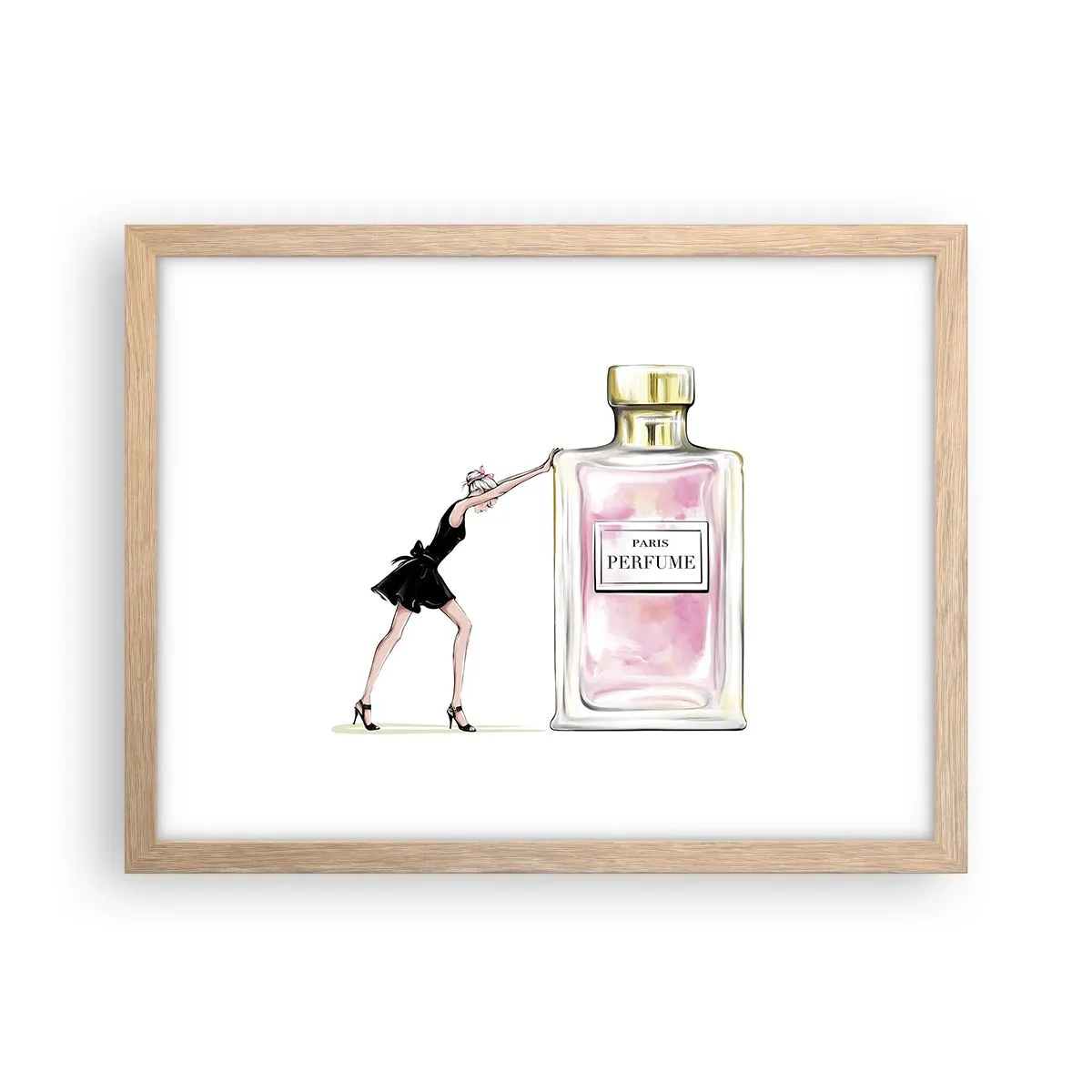 Plakat w ramie jasny dąb - Esencja kobiecości - 40x30 cm