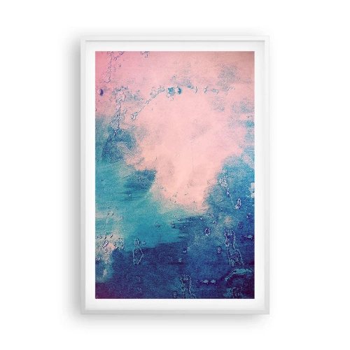 Plakat w białej ramie - Błękitne objęcia - 61x91 cm