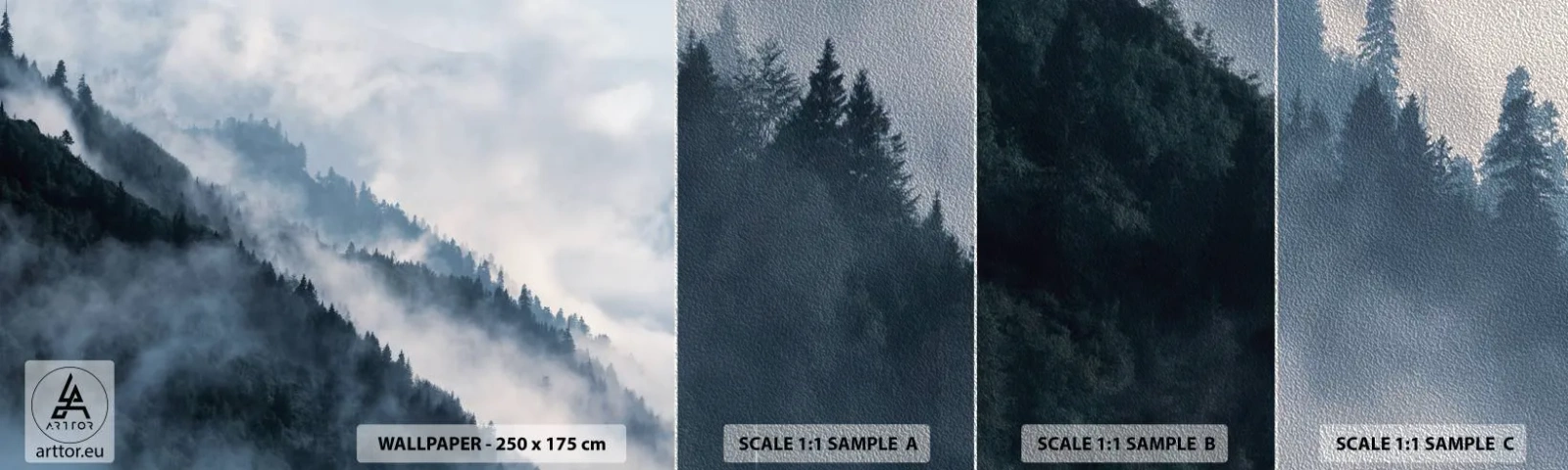 Fototapeta Próbka Premium Sand - Mistyka gór - Krajobraz, Góry, Las - 100x30 cm