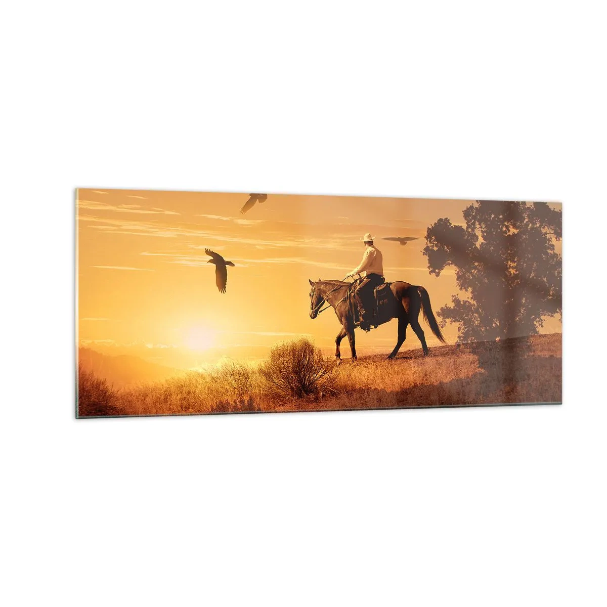 Obraz na szkle - Samotnie przez prerię - 100x40 cm