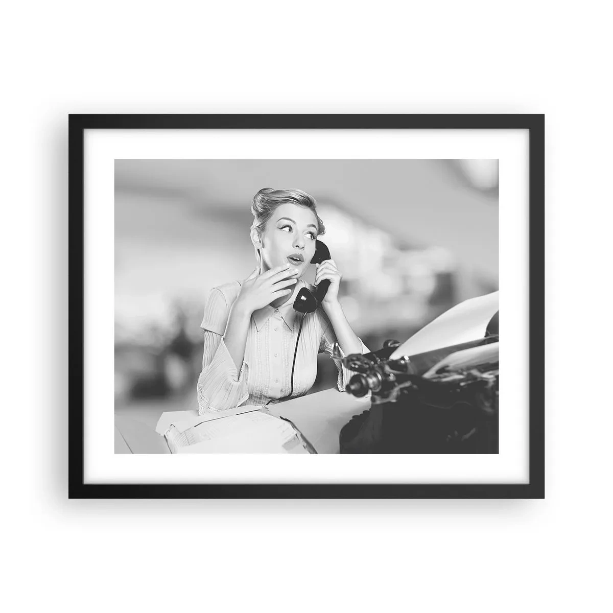 Plakat w czarnej ramie - Halo, tu lata 50. - 50x40 cm