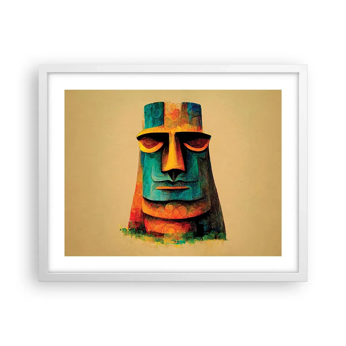 Plakat w białej ramie - Posągowy, a sympatyczny - 50x40 cm