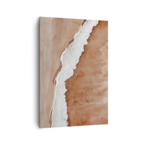 Obraz na płótnie - Tekstura piasku z białymi akcentami - 70x100cm - W kolorach ziemi - Nowoczesna dekoracja ścienna do salonu i sypialni ARTTOR
