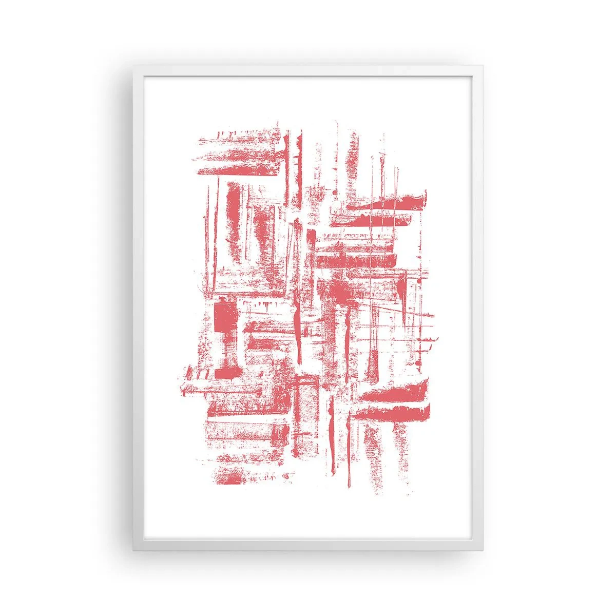 Plakat w białej ramie - Czerwone miasto - 50x70 cm
