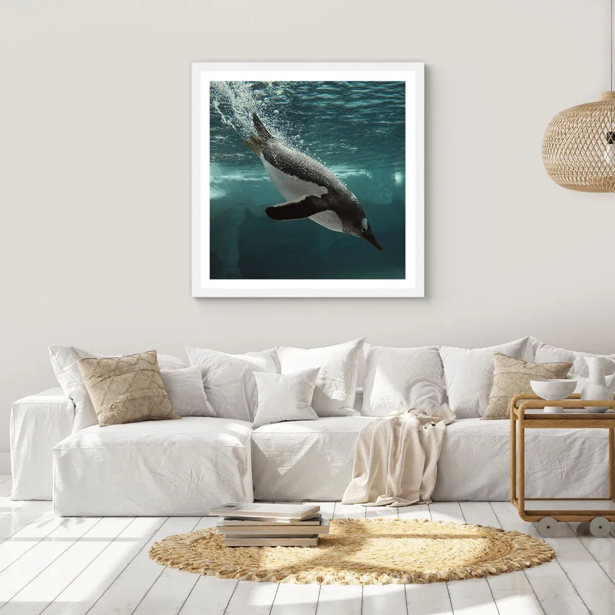 Plakat w białej ramie - Witaj w moim świecie - 60x60 cm