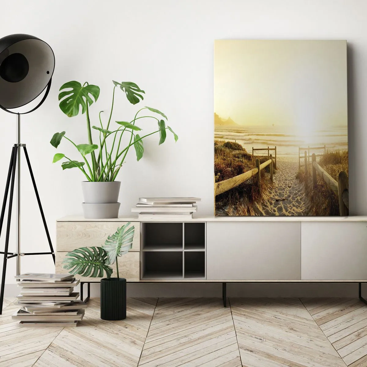 Obraz na płótnie - Przez wydmę, w stronę słońca - 55x100 cm