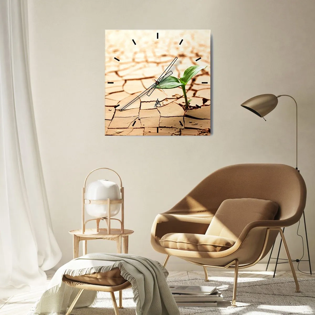 Zegar ścienny - Nieposkromiona siła życia - 40x40 cm