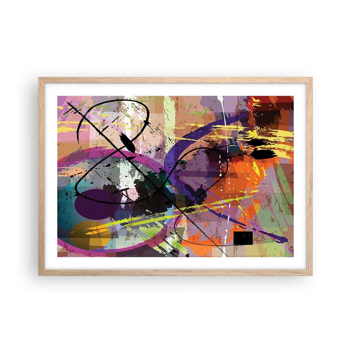 Plakat w ramie jasny dąb - Można wprost lub naokoło - 70x50 cm