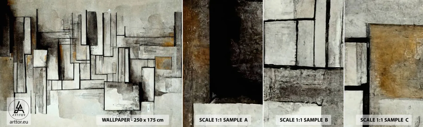 Fototapeta Próbka Standard Eco - Siła prostoty - Sztuka, Postarzany, Kreski - 100x30 cm