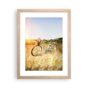 Plakat w ramie jasny dąb - Zostanę tu chwilę - 30x40 cm