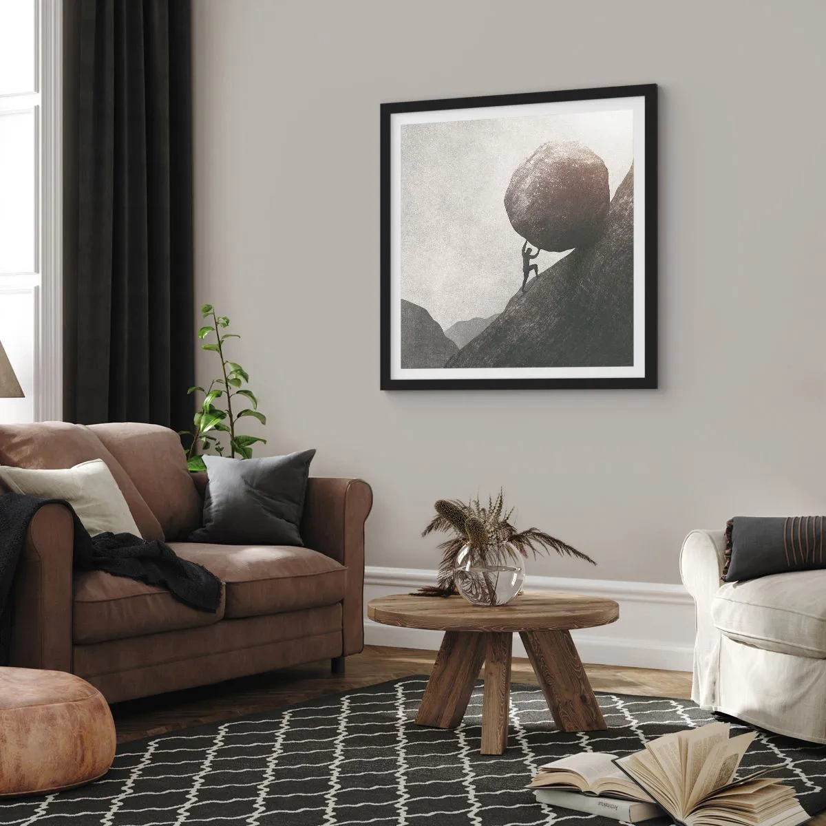 Plakat w czarnej ramie - Wierzę wbrew nadziei - 50x50 cm