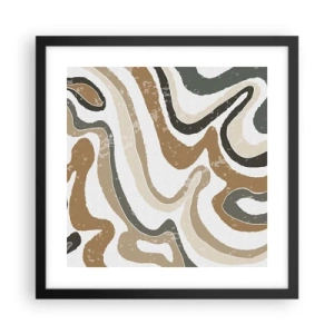 Plakat w czarnej ramie - Meandry barw ziemi - 40x40 cm