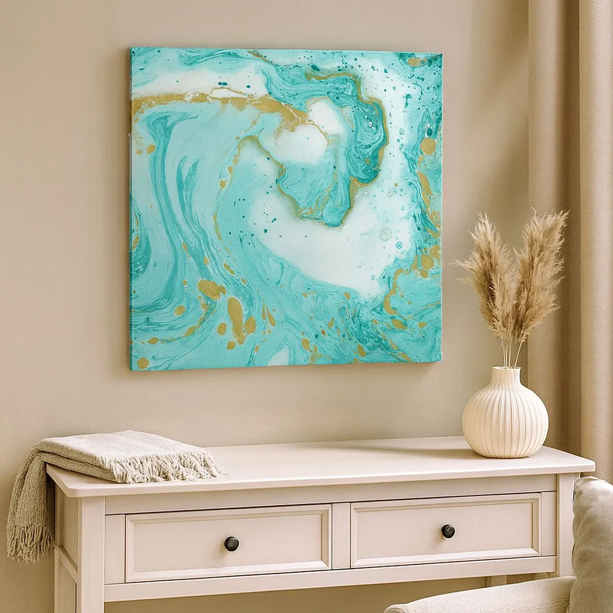 Obraz na płótnie - Pod wielką falą z epoki Edo - 30x30 cm