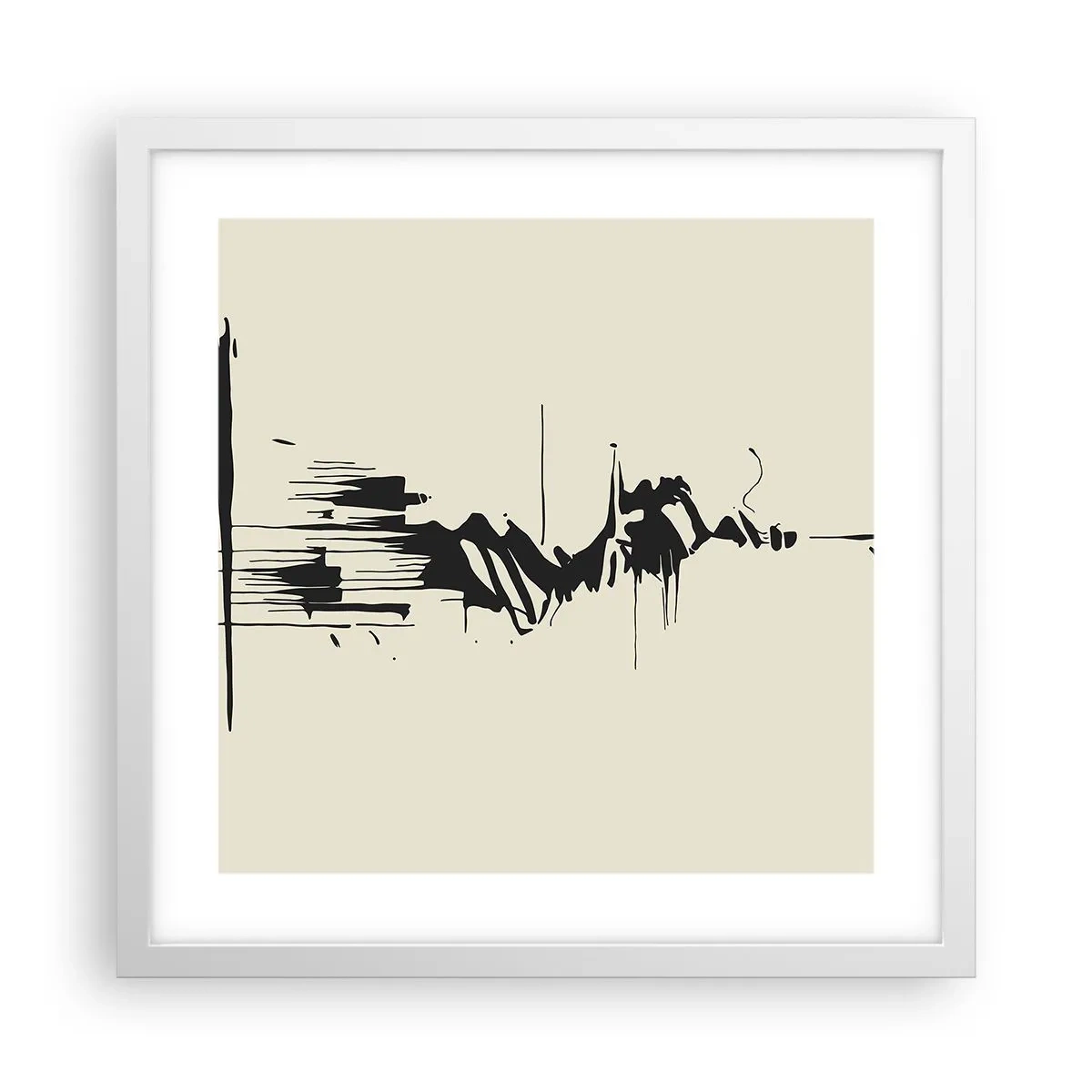 Plakat w białej ramie - Abstrakcja pośpieszna - 40x40 cm