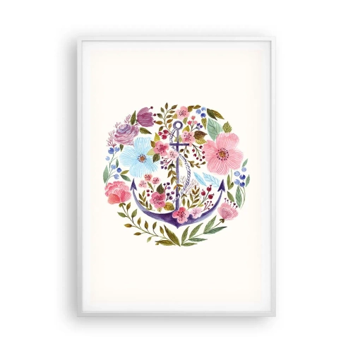 Plakat w białej ramie - Dobry sen żeglarza - 70x100 cm