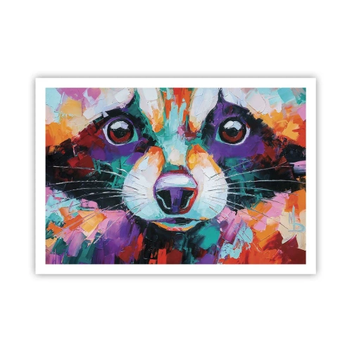 Plakat - Kolorowy portret szopa w stylu malarstwa ekspresyjnego - 100x70cm - Tylko dobre emocje - Nowoczesna dekoracja ścienna do salonu i sypialni ARTTOR