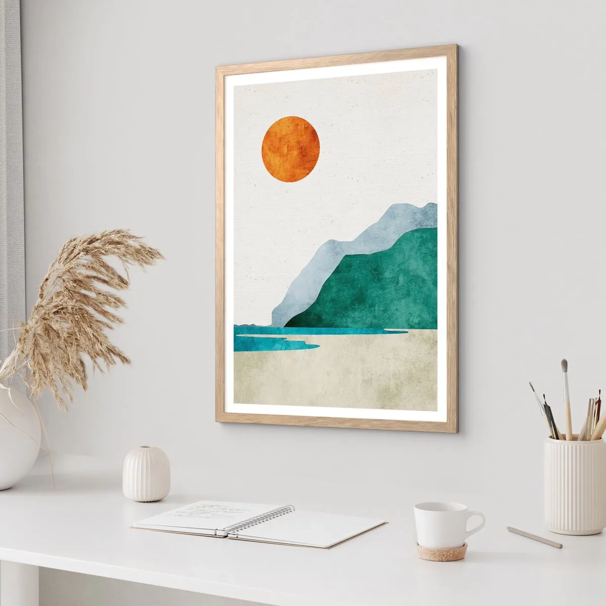 Plakat w ramie jasny dąb - Pejzaż jak należy - 61x91 cm