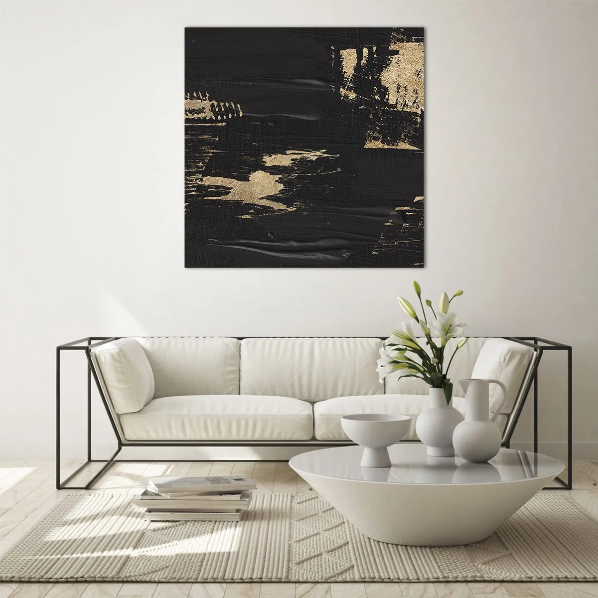 Obraz na szkle - Ślad dotyku - 70x70 cm