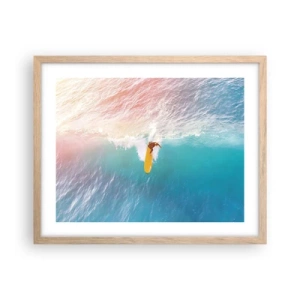 Plakat w ramie jasny dąb - Oceaniczny jeździec - 50x40 cm