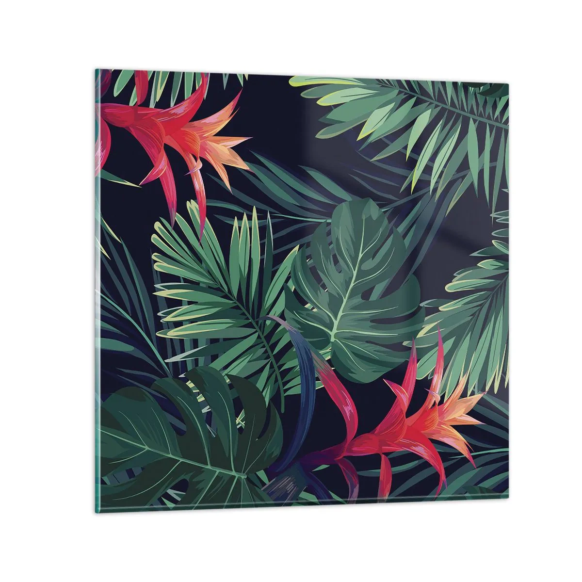 Obraz na szkle - Zapłonąć w zieleni - 50x50 cm