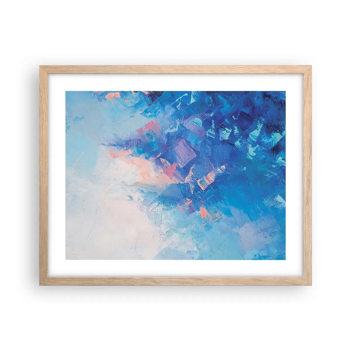 Plakat w ramie jasny dąb - Zimowa abstrakcja - 50x40 cm