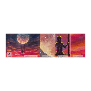 Fototapeta Próbka Premium Sand - Bujać w obłokach - Abstrakcja, Fantasy, Księżyc - 100x30 cm