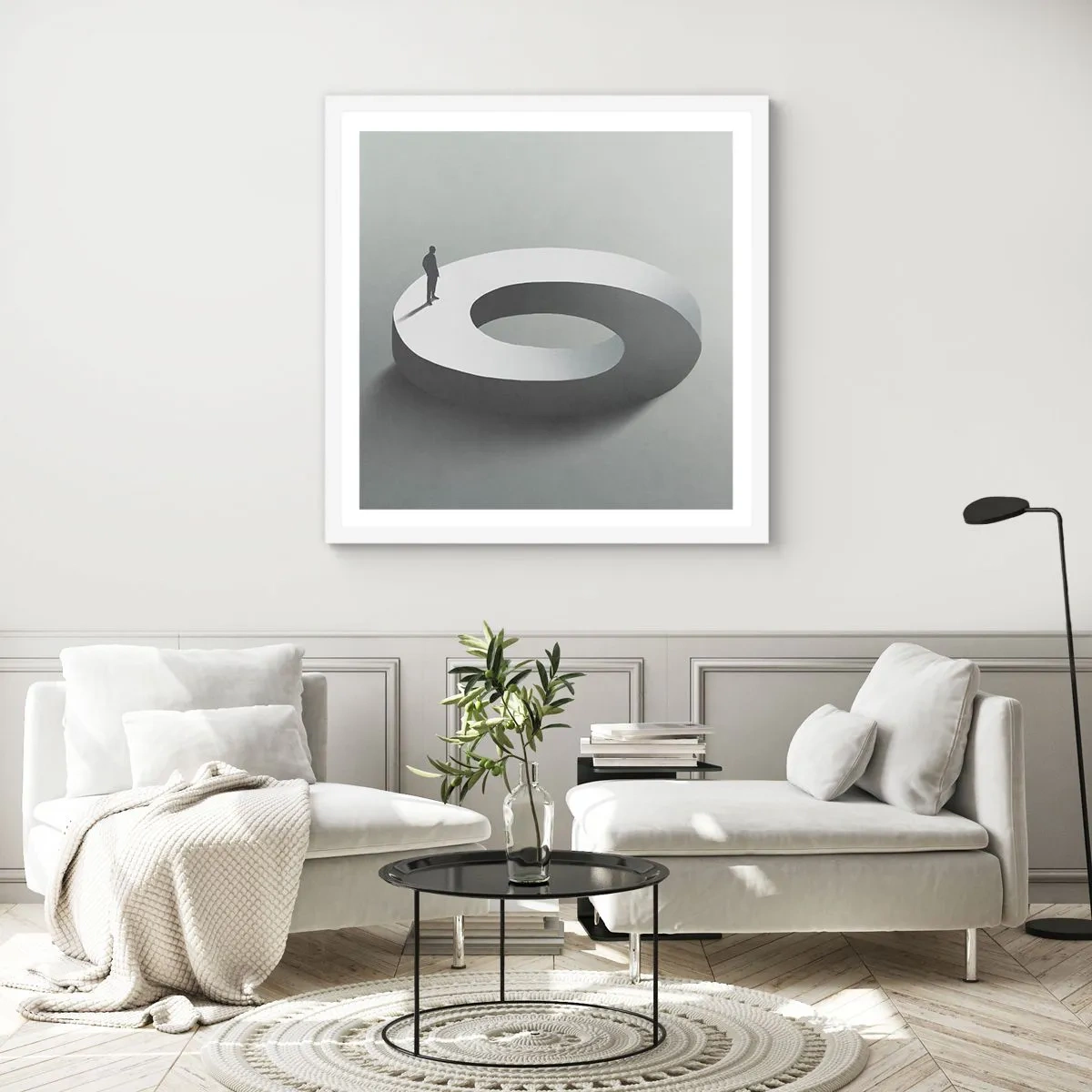 Plakat w białej ramie - I bądź tu mądry - 30x30 cm