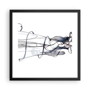 Plakat w czarnej ramie - Studium dotyku - 40x40 cm