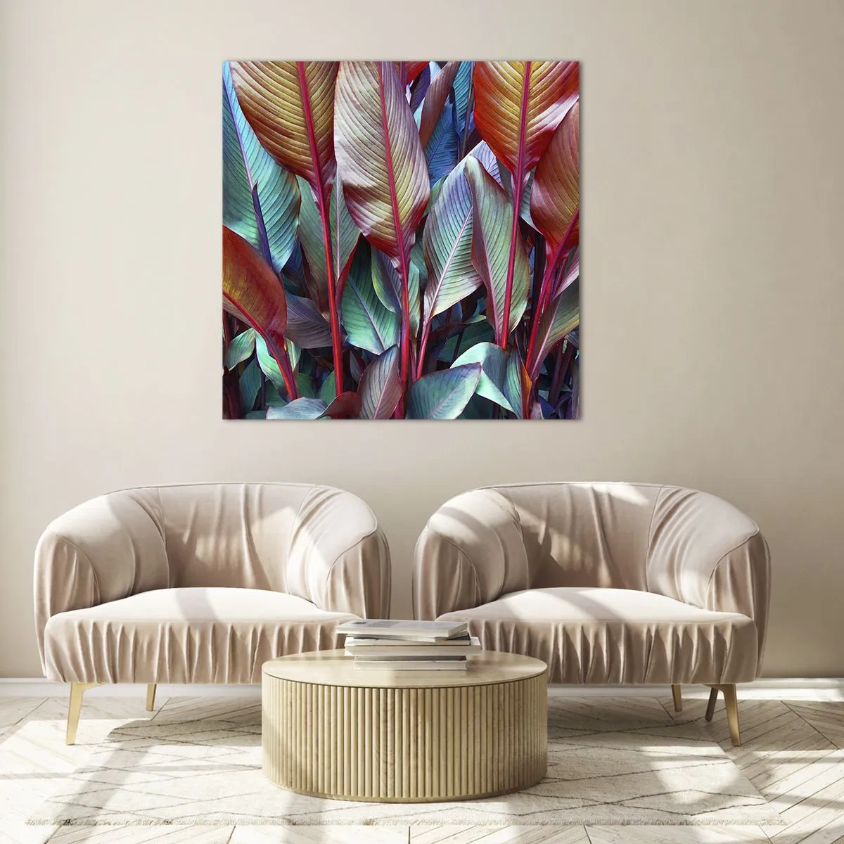 Obraz na szkle - Kolorowy gąszcz - 70x70 cm