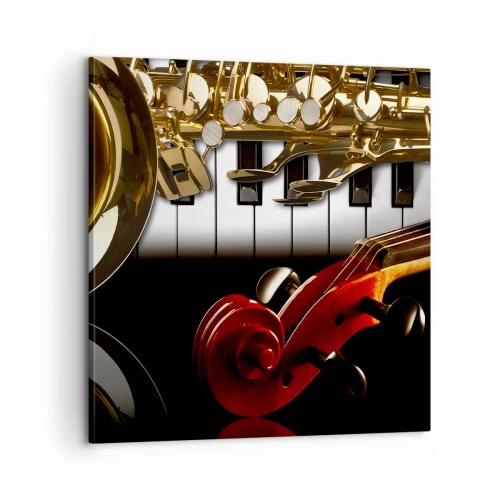 Obraz na płótnie - Blacha, drewno i kość słoniowa - 60x60 cm