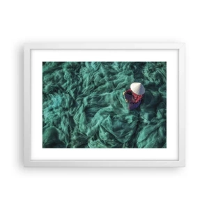 Plakat w białej ramie - W morzu sieci - 40x30 cm