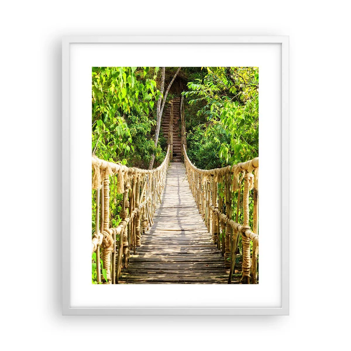 Plakat w białej ramie - Zawieszony w zieleni - 40x50 cm