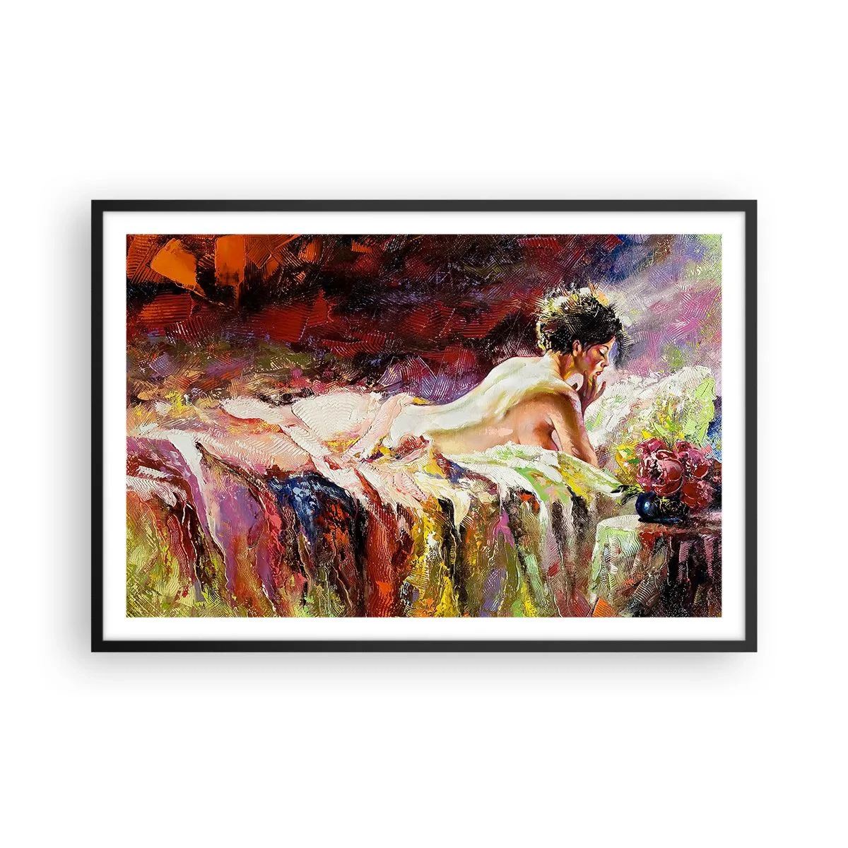 Plakat w czarnej ramie - Zamyślona Wenus - 91x61 cm