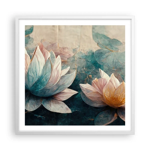 Plakat w białej ramie - Gwiazdy jeziora - 60x60 cm