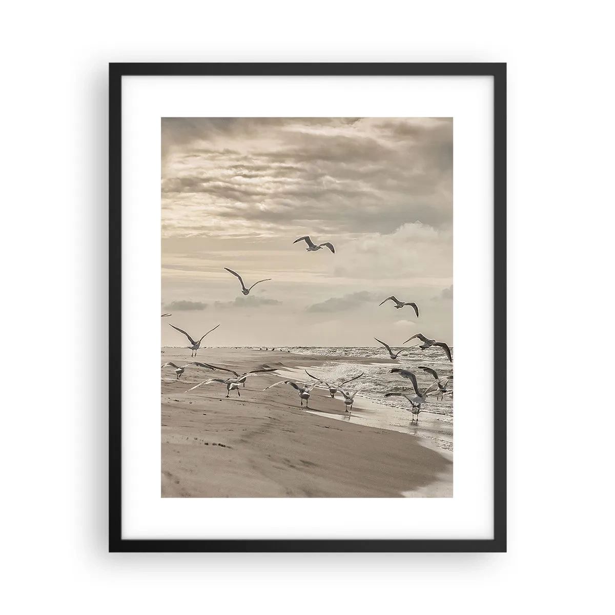 Plakat w czarnej ramie - Morza szum, ptaków śpiew - 40x50 cm