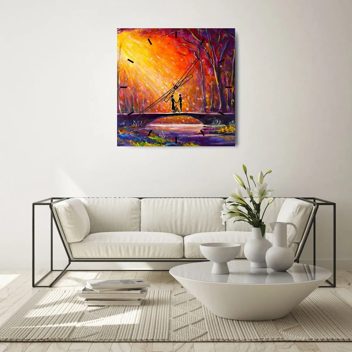 Zegar ścienny - Niebo ich też kocha - 40x40 cm