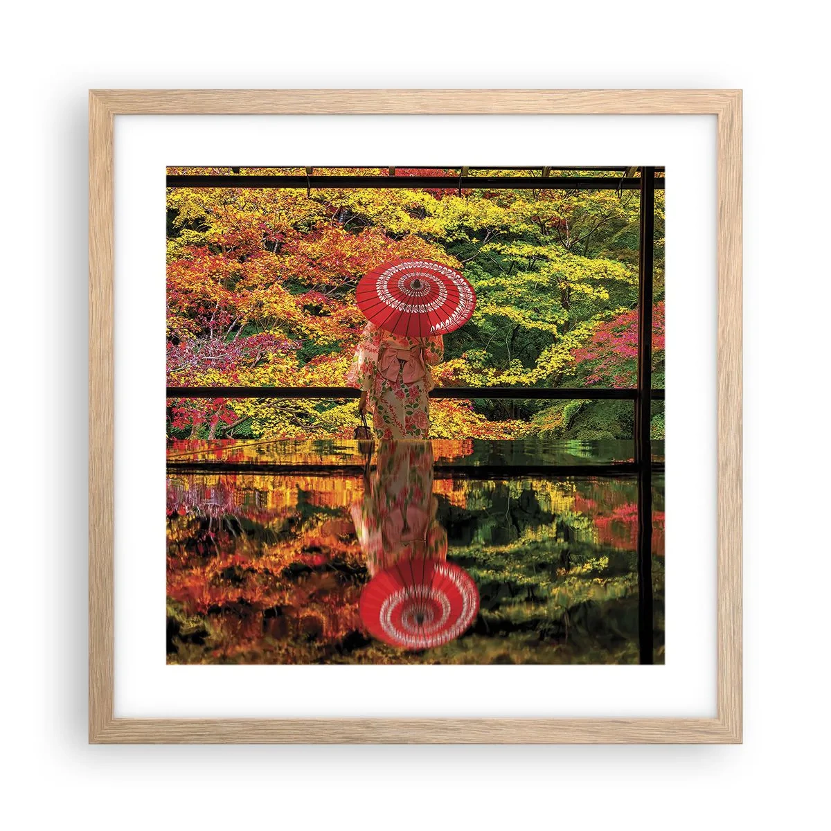 Plakat w ramie jasny dąb - W świątyni natury - 40x40 cm