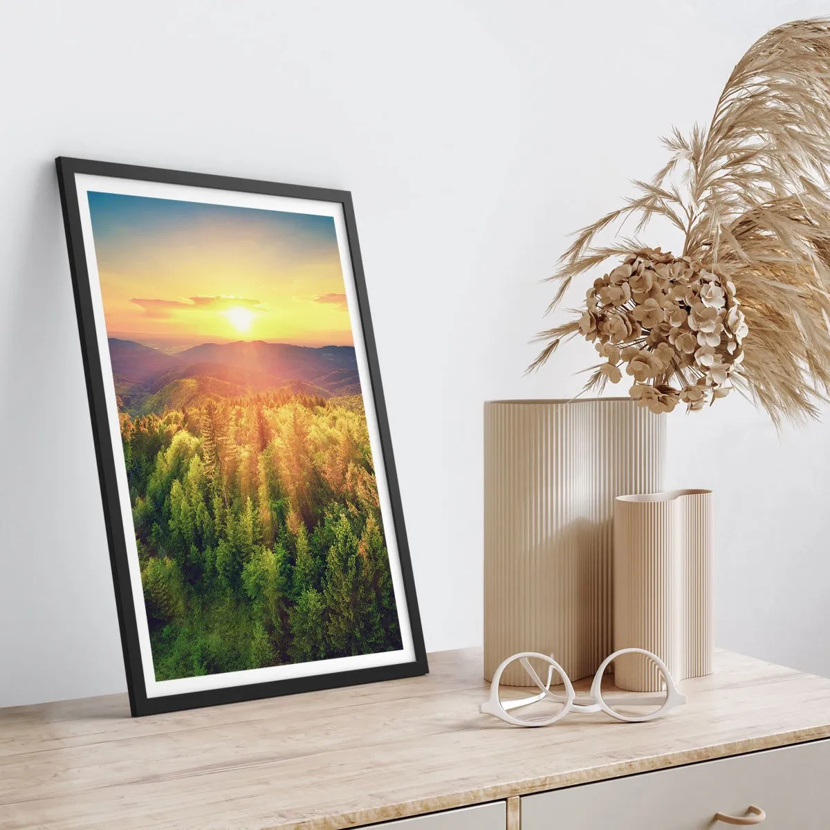 Plakat w czarnej ramie - Wierzchołki i szczyty - 30x40 cm